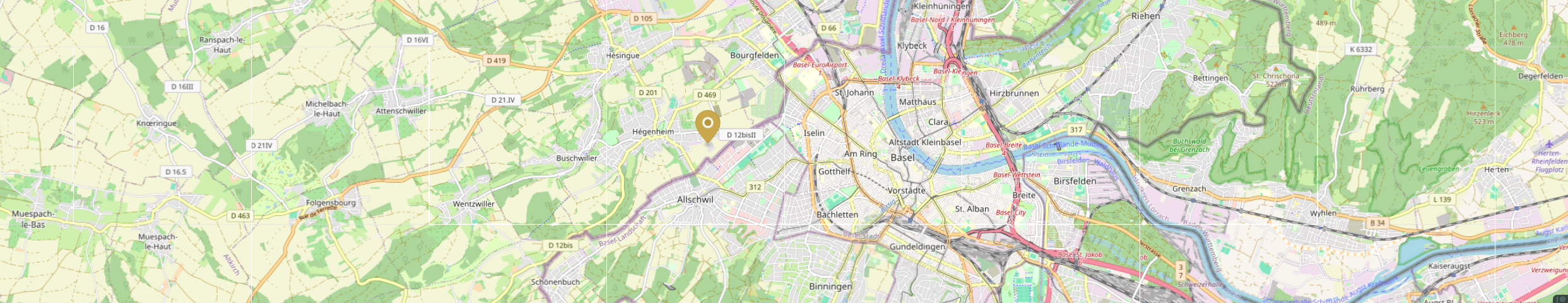 Localisation TANERPARC — EuroAirport Basel-Mulhouse, cliquer pour ouvrir Google Maps